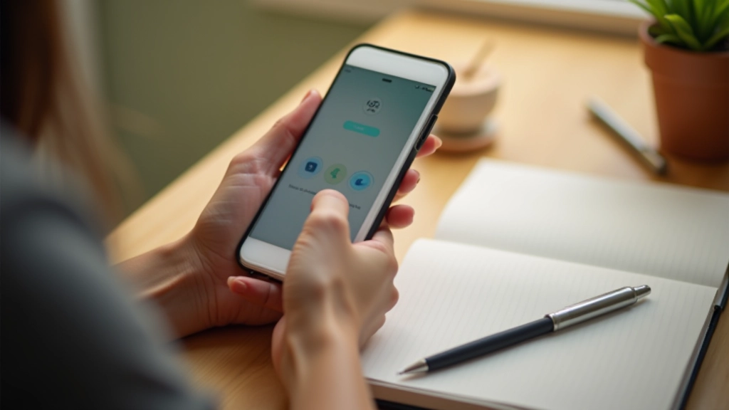Main tenant un téléphone avec une application de méditation affichée sur l'écran