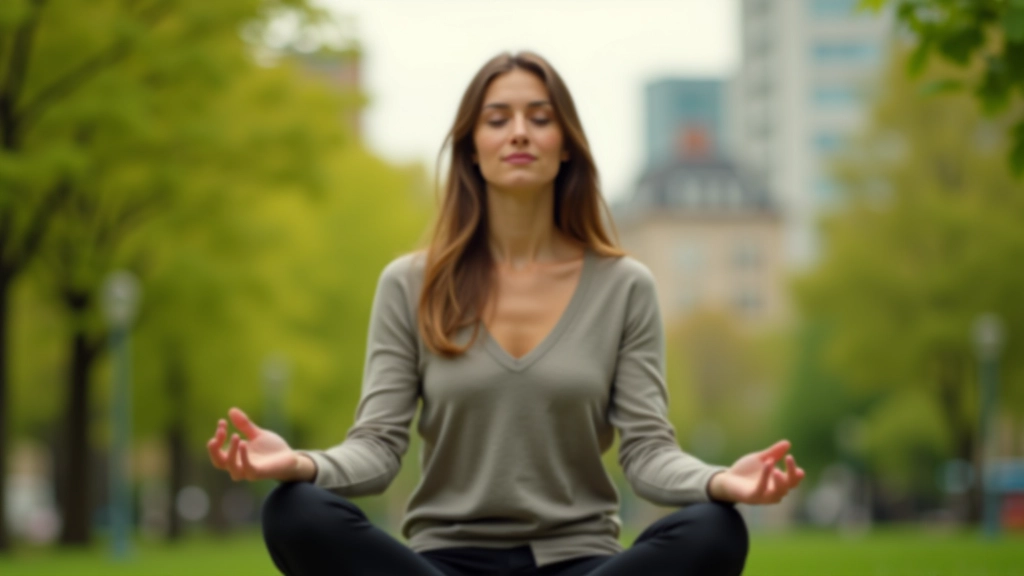Personne en méditation dans un espace vert urbain