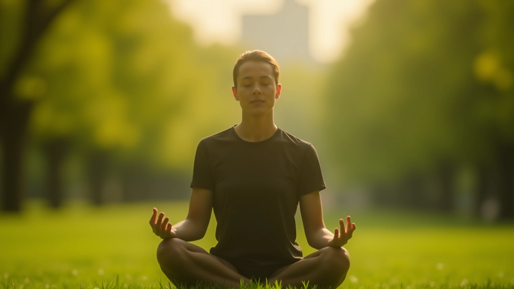 Personne en méditation dans un parc urbain de Bruxelles, environnement calme et naturel